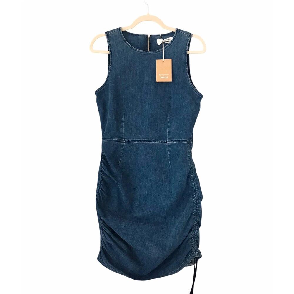 Reformation Jeans Gigi Ruched Denim Dress - 4